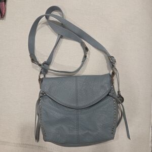 Stylish Blue Leather Crossbody Bag